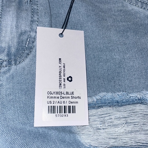 NWT princess Polly paper bag waist jean shorts - Picture 3 of 4